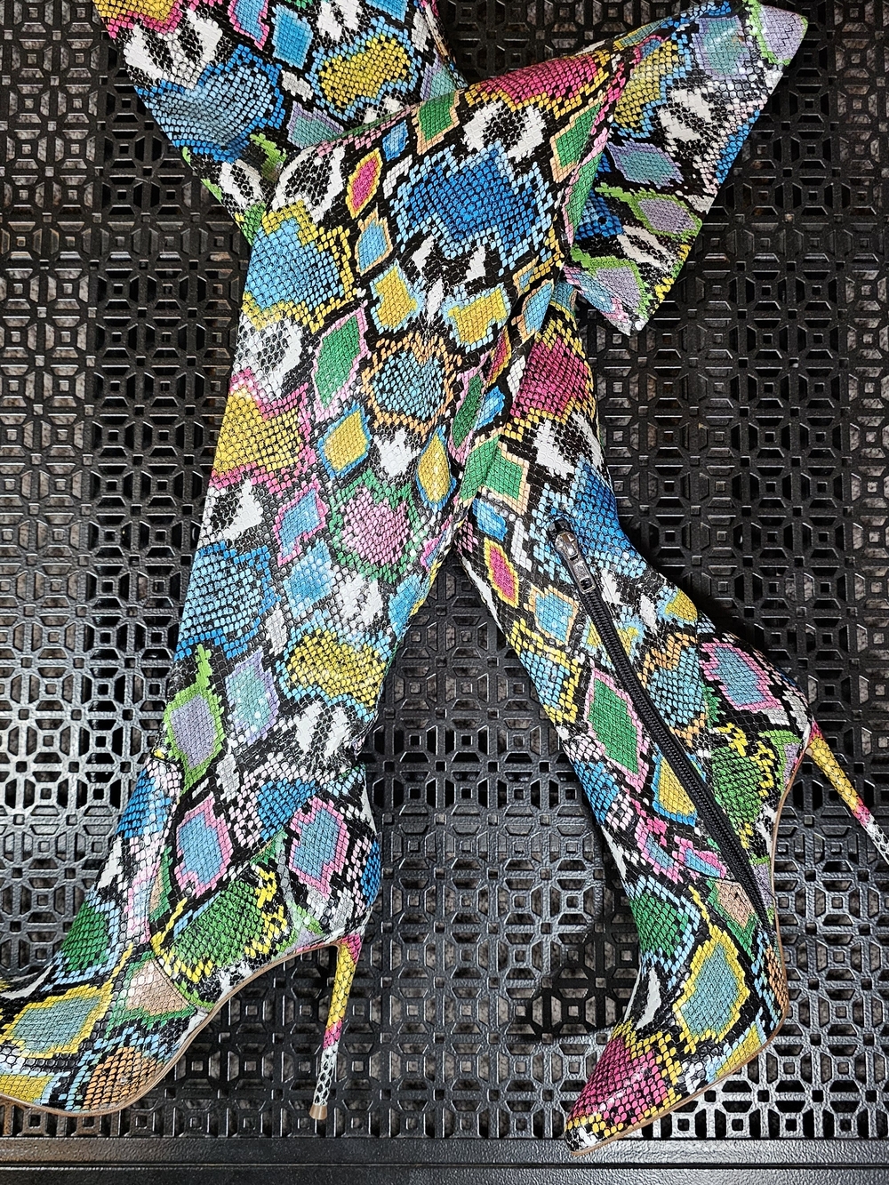 Steve Madden Multicolor Snakeskin Over-the-Knee Boots